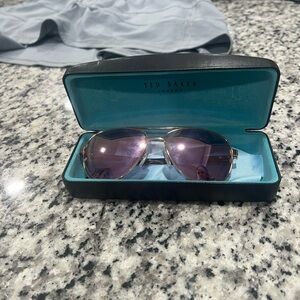 Ted Baker Purple Aviator Sunglasses with Case